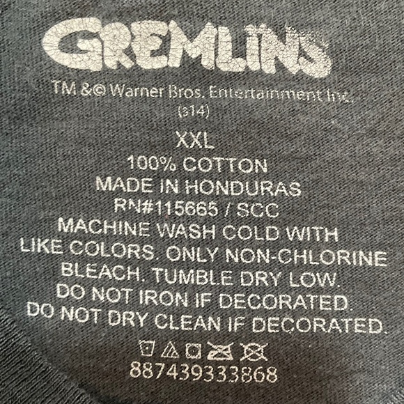 Gremlins Gizmo Graphic Tee Black Size XXL 100% Cotton Horror Movie Shirt - Picture 4 of 5